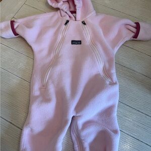 Patagonia Pink Fleece Baby Snow Suit
